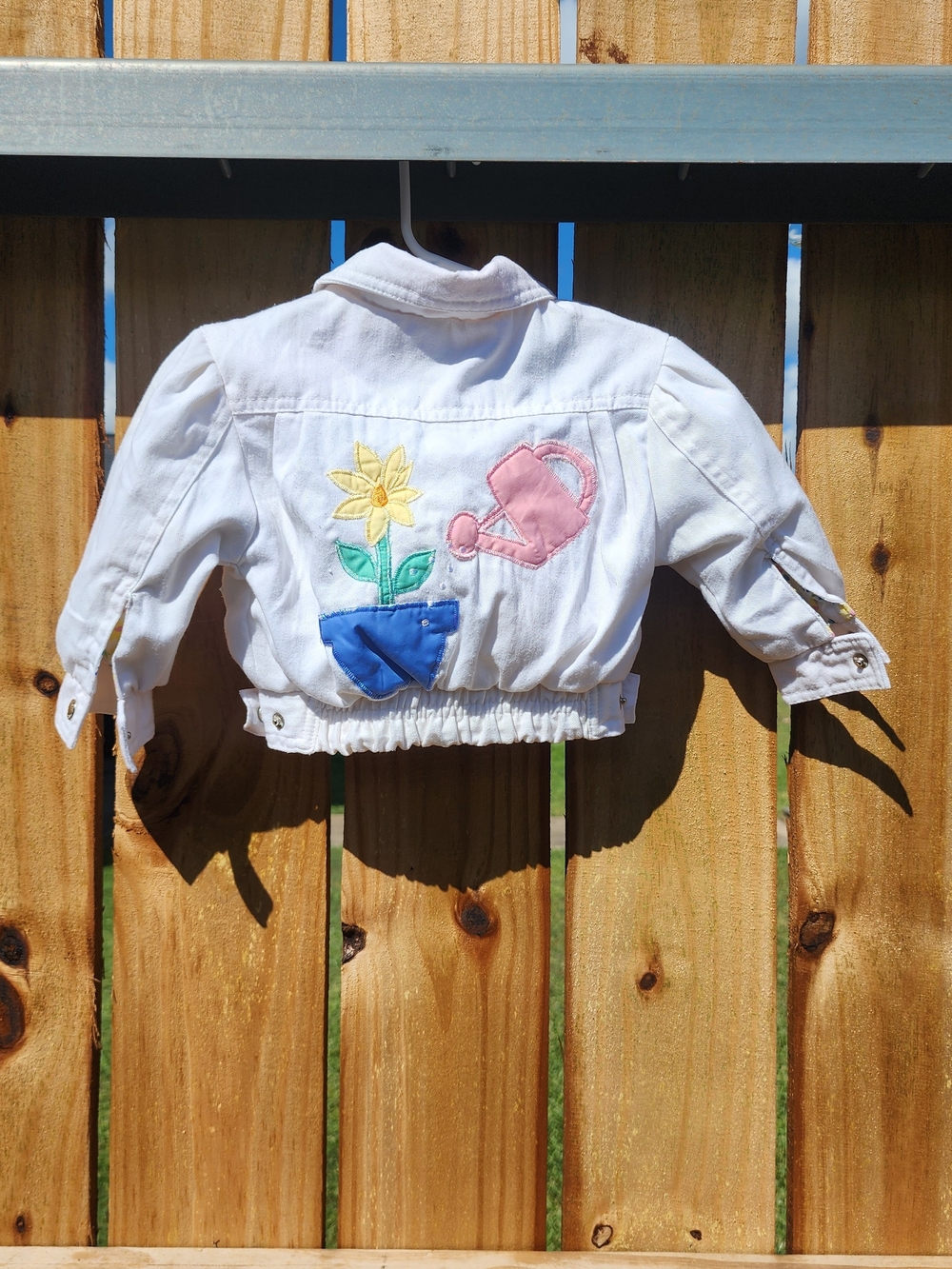Rare! VTG 80s/90s London Fog Jacket 12M Floral Appliqué White